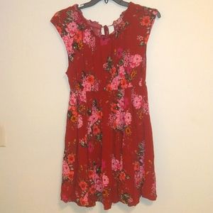 Torrid Red Floral Sleeveless Dress 1X / 1